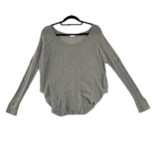 Aritzia TNA Alder Waffle Knit Grunge Beige Top